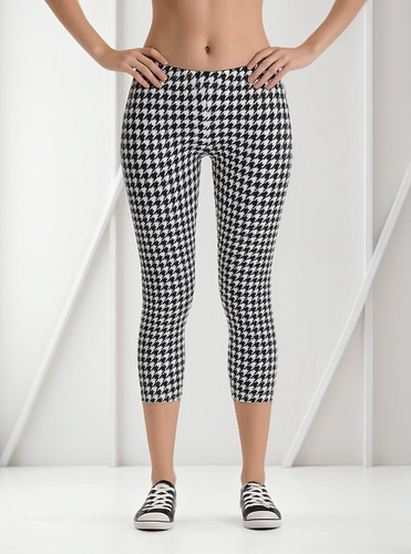 Leggins Capri Cuadros Ejecutivo Pantalon Deportivo Malla