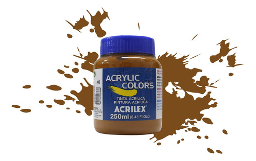 Tinta Acrílica Acrylic Colors Acrilex 250 Ml Cor Terra Siena Natural - 336