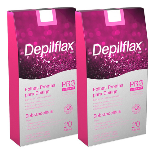 Kit 2 Folhas Depilatória Para Design Sobrancelhas Depilflax