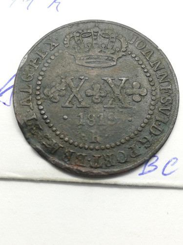 Moeda Cobre Xx Reis 1819r Reino Unido Mbc