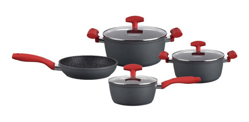 Juego De Ollas Magefesa Vulcano 7pz Cocina Inducción 