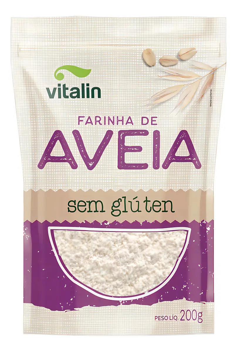Farinha De Aveia Integral Sem Glúten 200g - Vitalin