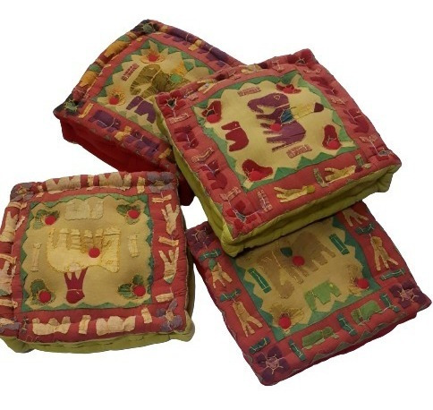 Imagen 8 de 8 de Set De 4 Zafus Cuadrados (40 X 40 Cm) - Almohadones Para Med