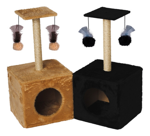 Arranhador Para Gato Tipo Toca De Gato Com Caixa Confortável Cor Bege