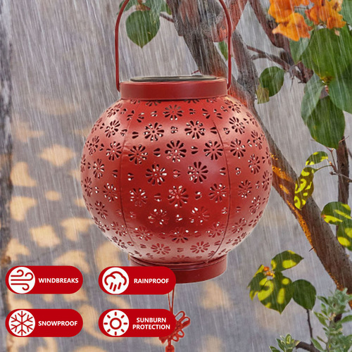 Farol De Mesa Z Solar Para Exteriores, Linterna Roja Parpade