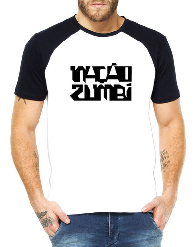 Camiseta Raglan Nação Zumbi 100% Poliéster