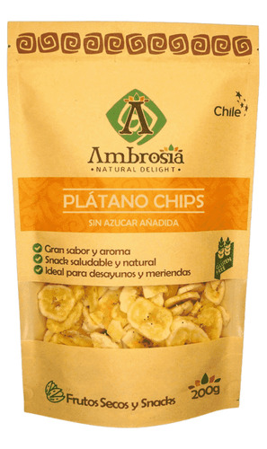 Ambrosia Plátano Chips Sin Gluten 200 G