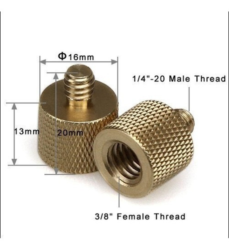 Imagen 2 de 5 de Tornillo Adaptador 1/4 A 3/8 Rosca Tripode Camara Fotografía