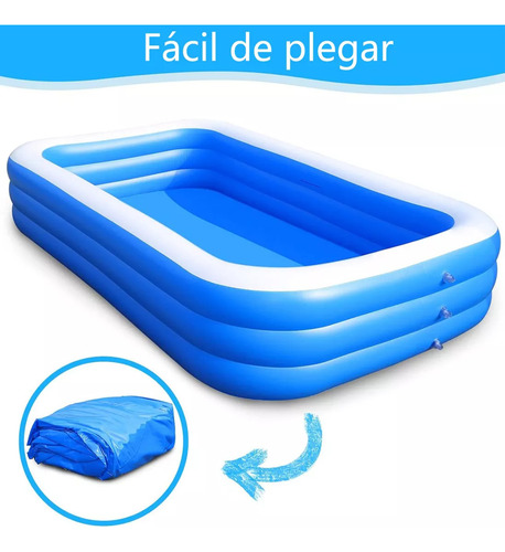 Alberca Inflable Grandes Piscinas Rectangulares 380cm Azul