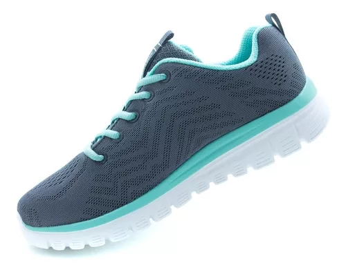 Más lejano Saga Barrio bajo Tenis Skechers Sports Graceful 12615 Gris Memory Foam