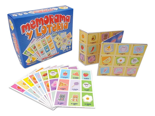 Memorama Loteria Cute Bilingue Juego Memoria Kawai 