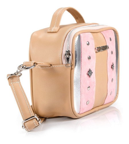 Bandolera Cartera Bolso Citadina Con Tira Regulable Begoña Color Begoña Nude/rosa