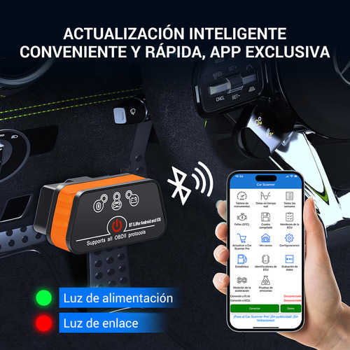 Escáner Automotriz Mini Obd2 Con Bluetooth Android Ios Sc03y