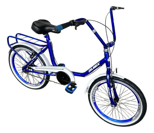 Bicicleta Aro 20 Tipo Monareta Antiga Retrô Aero + Capacete Cor Azul Tamanho Do Quadro Único