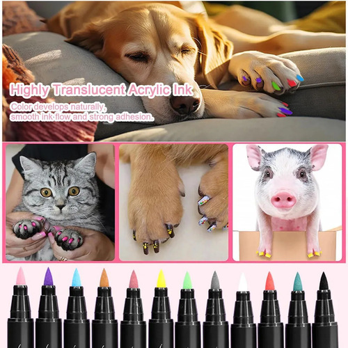 Kit De Rotuladores De Uñas Soft - Head Pet, Resistente Al Ag