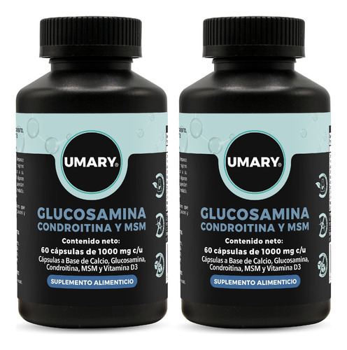 Umary Glucosamina, Condroitina Y Msm 120 Capsulas 1000 Mg Duo (rinde Para 60 Días)