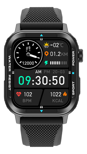 Smartwatch Colmi Serie M M41 1.9" caixa  preta, pulseira  preta