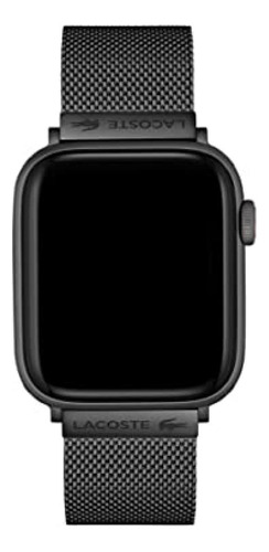 Malla Lacoste Original Para Apple Watch 42/44mm Negro Metal