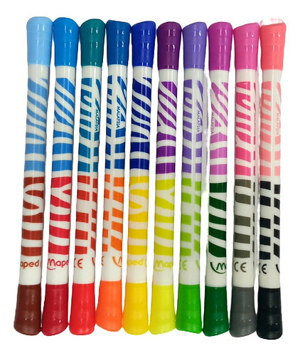 Imagen 2 de 3 de Plumones Maped Punta Conica Lettering Duo Colors 20 Colores