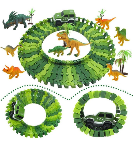 153pcs / Set Children Toy Electric Dinosaur Rail Car