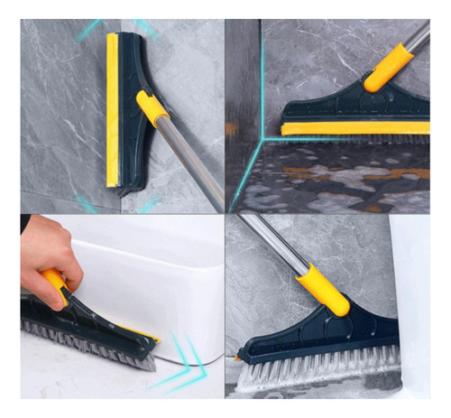 Escova De Esfregar O Chão Magic Broom Com Rodo De Borracha Amarelo E Verde