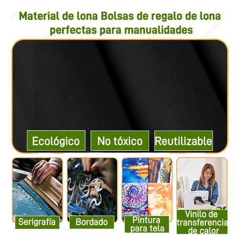 Kit 50 Pz Bolsas Tote Bag Manta Cruda 40x35 Cm 100% Algodón
