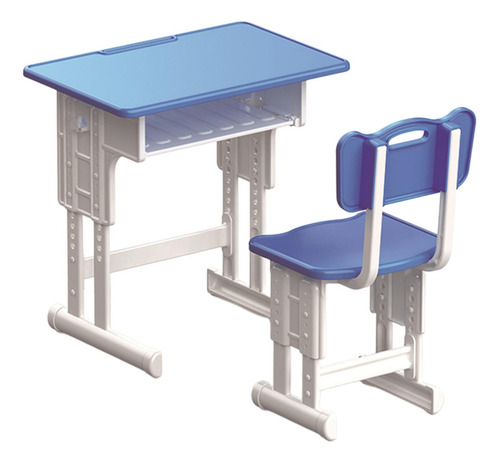 Juego De Escritorio Y Silla Para Casa De Muñecas, Azul