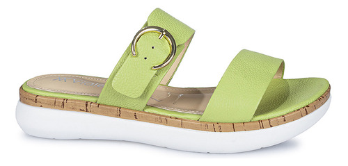 Sandalia Strap Mujer Cuero Viale Limon Ale-2418verde Lima