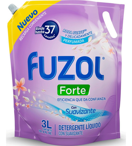 Detergente Liquido Con Suavizante Fuzol 3lt(1uni)super