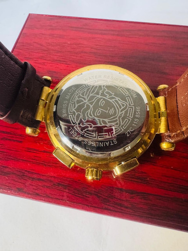 Reloj Pulsera Versace Plano Dorado Café Café Dorado (Usado)
