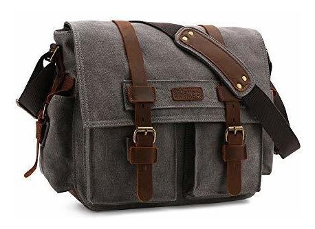 Mochila Para Camara Dslr Slr Lona Vintage Hombre Gris