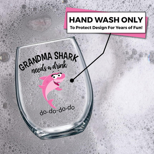 Vine Country Grandma Shark Needs A Drink Copa De Vino Divert