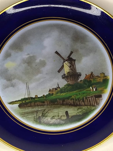 Lato Porcelana Lindner Kueps Bavaria Escena Holandesa Azul