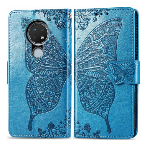 Para Nokia 6.2/7.2 Butterfly Love Flower En Relieve Horizont