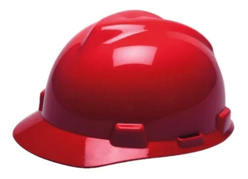 Casco Msa Rojo Con Suspensión Fas Trac Iii Y Barbuquejo