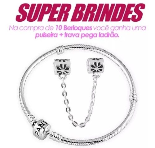 Berloque B. Ouro18k/prata P/pulseiras Pandora E Vivara