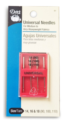 Agujas Universales Dritz Maquina Coser Tela Mediana Y Gruesa