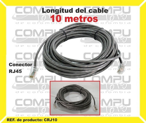 Cable Utp Rj45 Metal Cat.5e 10mts Ref: Crj10 Computoys Sas