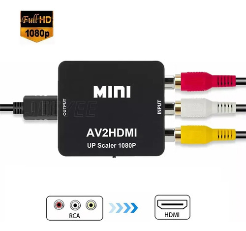 Adaptador Convertidor Rca A Hdmi-rac Av Entrada Vga-salida Hdmi-conversor Audio Video 1080p - Entrada Av Para Hd Player Ps3 Pc Salida Hdmi Para Tv Proyector Monitor Jeeyee
