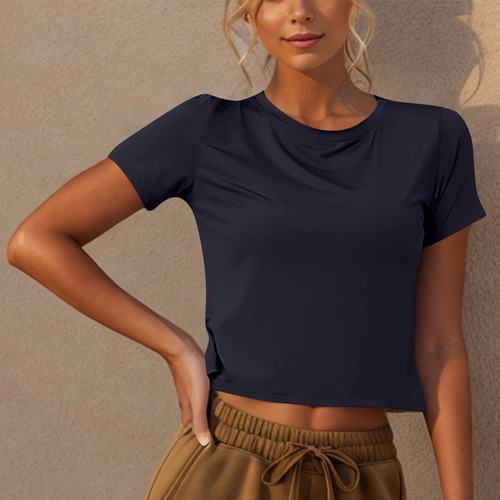 Ropa Deportiva De Yoga Con Cuello Redondo Para Mujer, Casual
