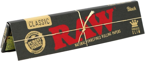 Caixa De Seda Raw Classic Black Kingsize Slim