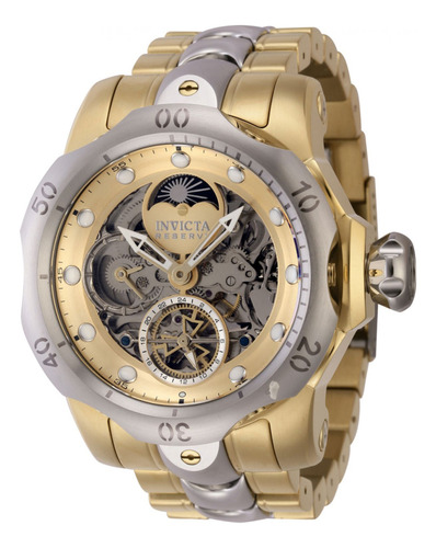 Relógio de pulso masculino Invicta 43900 com pulseira de aço inoxidável e ouro