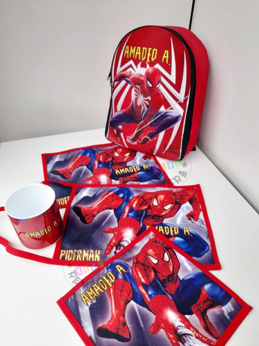 Set Jardín 4 Piezas + Mochila Cordura Hombre Araña Spiderman