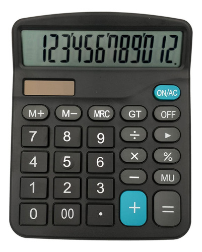 Calculadora Científica Solar Negra De 12 Dígitos Calc...