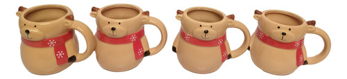 Set De 4 Tazas Navidenas Ositos