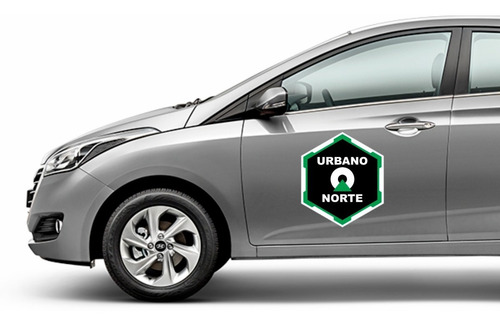 Adesivo Imantado Para Carro Urbano Norte 2x Imã Porta 31x27
