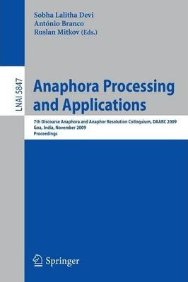 Libro Anaphora Processing And Applications - Sobha Lalith...
