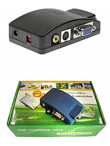 Consola Conversor Vga A Rca O S-video Con Cable Con Audio-..
