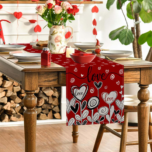 Mantel En Forma De S Para El Día De San Valentín, Con Bander