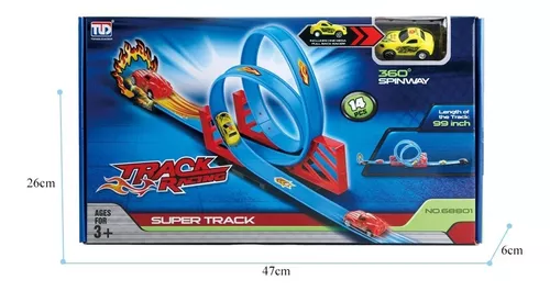 Hot Wheels Corrida 3 Pistas 3 Loopings - Carrinhos de Brinquedos #64 